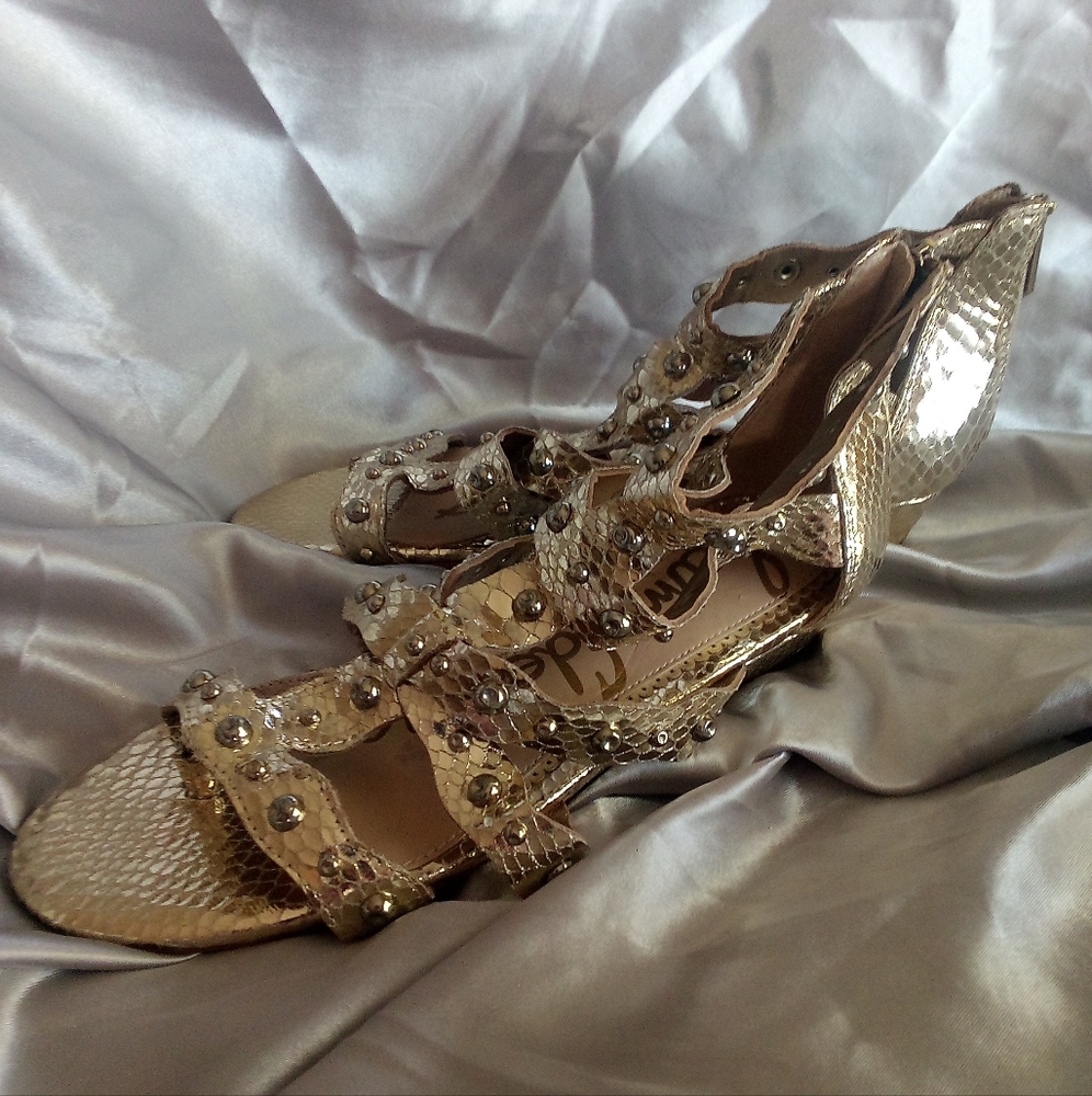 Sam Edelman Gold Gladiator Sandals 7.5